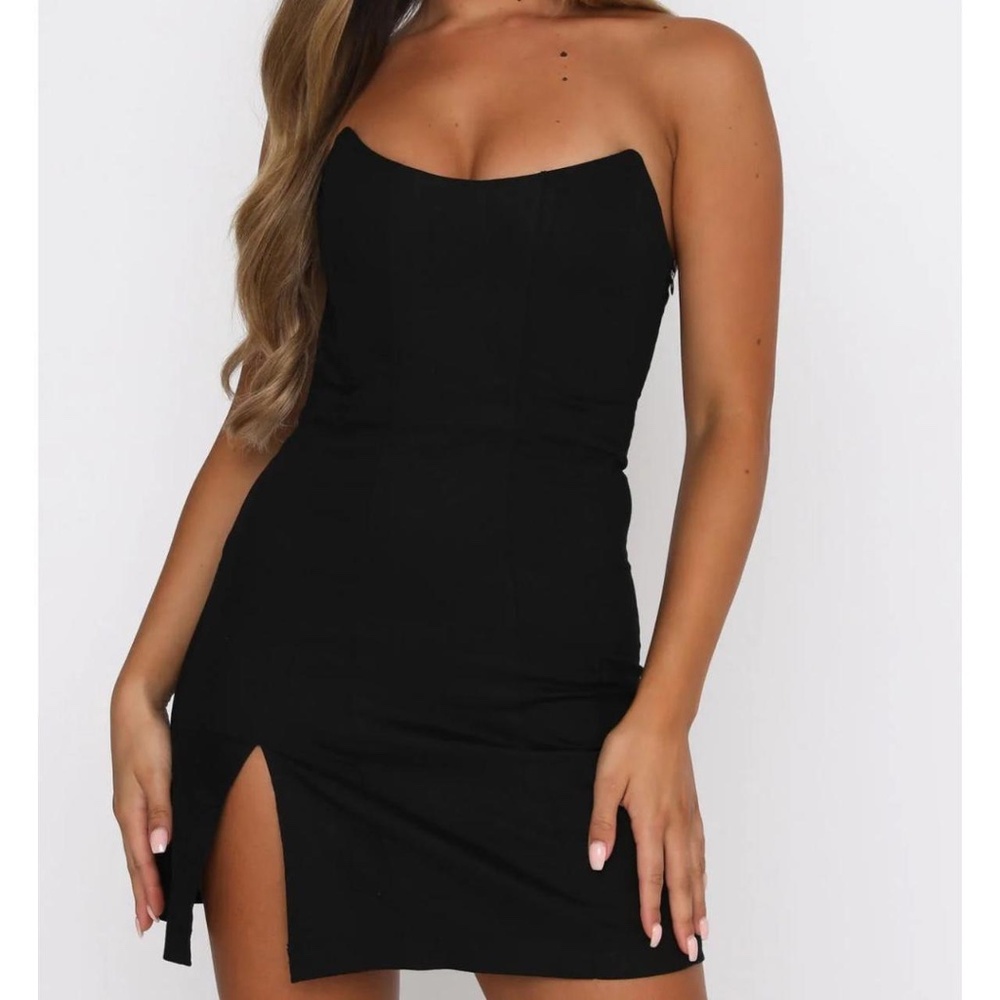 Brand New w/o Tags White Fox Black Strapless Change The Tune Mini Dress Black